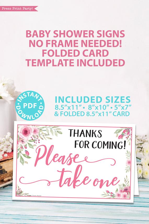 Woodland Theme Please Take One Sign Printable - Press Print Party!