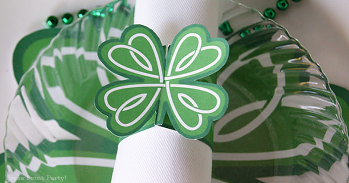 napkin ring Free St Patrick's Day Shamrock Printables by Press Print Party!