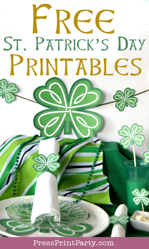 Free St Patrick's Day Shamrock Printables by Press Print Party!