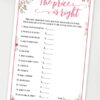 the price is right game printable baby shower game pink flowers Press Print Party!