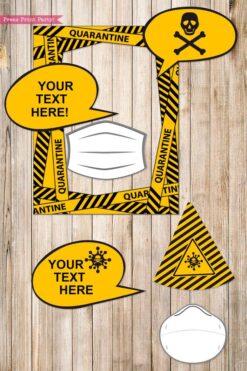 Quarantine Birthday Photo Booth Props and Signs, Editable Birthday Yard Sign, Drive-by birthday, For Car or Photos, Party Decor, INSTANT DOWNLOAD