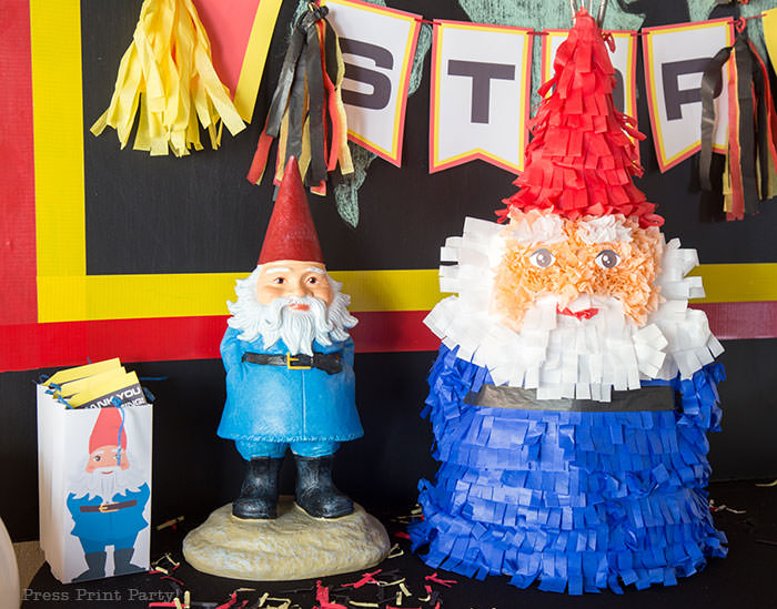 The amazing race party ideas - Roaming gnome pinata DIY - Press Print Party!