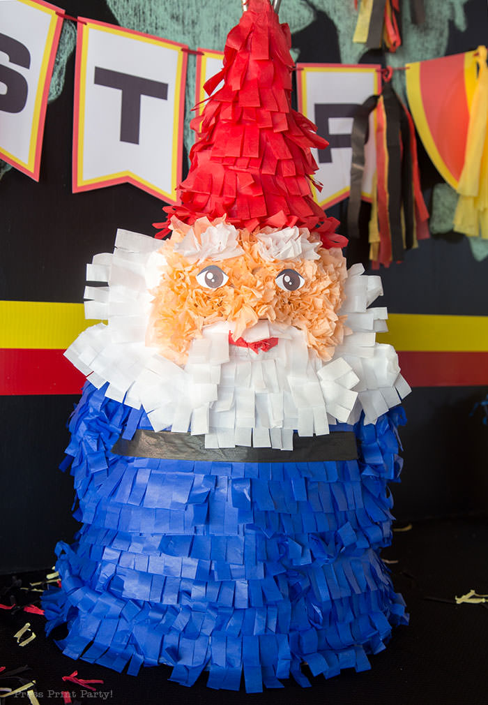 The amazing race party ideas - Roaming gnome pinata DIY - Press Print Party!