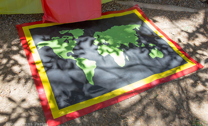 A homemade amazing race pit stop mat. Press Print Party!
