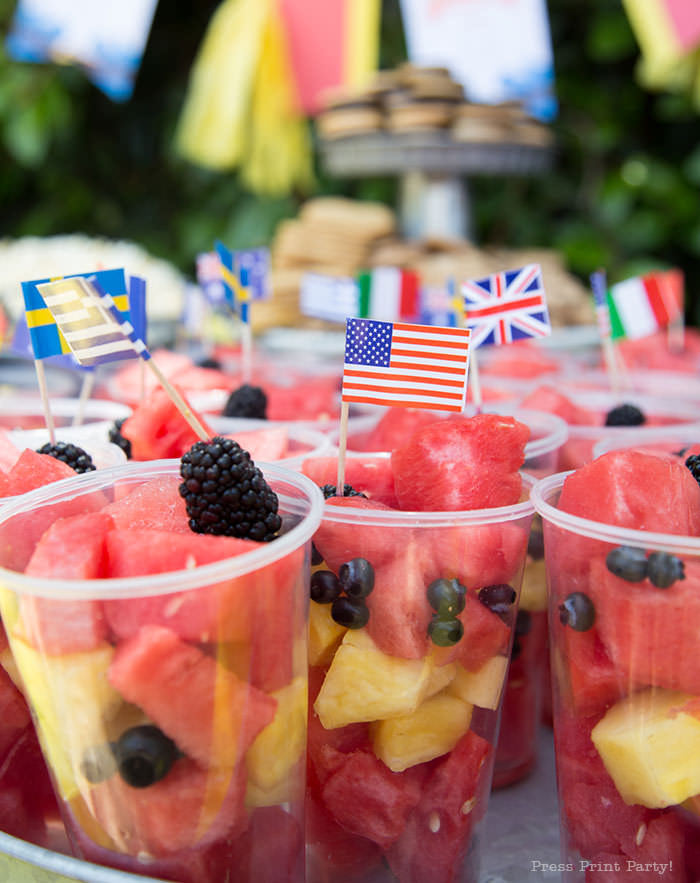 Fruit cups - The amazing race party ideas - Press Print Party!