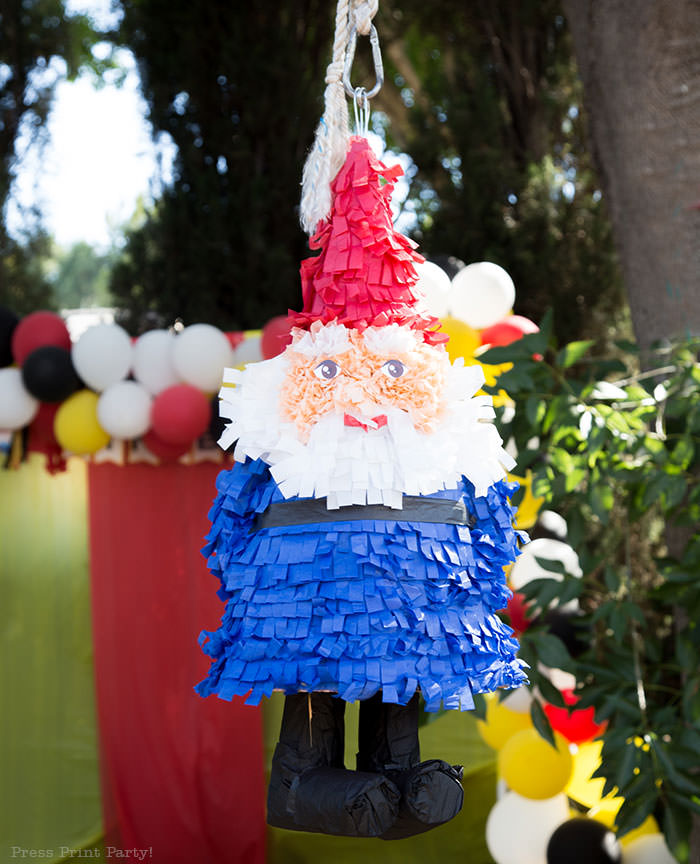 the amazing race travelocity roaming gnome pinata homemade Press Print Party! Amazing race party ideas.