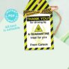 drive by birthday thank you tags editable for quarantine birthday party lime green instant download