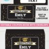 Gold editable graduation coupon book template printable last minute gift ideas for the new grad download - Press Print Party!