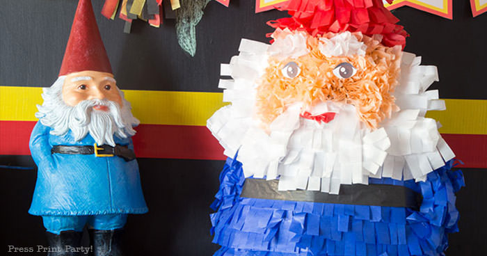 The amazing race party ideas - Roaming gnome pinata DIY - Press Print Party!