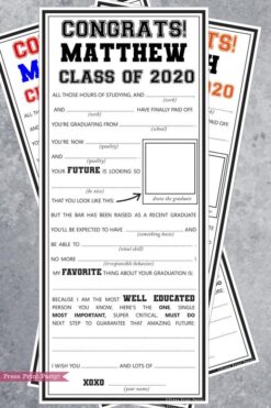 graduation mad libs advice cards party idea - Press Print Party!