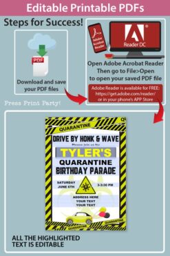 quarantine birthday invitation lime green and black - Press Print Party!