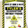 quarantine birthday invitation lime green and black - Press Print Party!