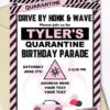 quarantine birthday invitation pink and black - Press Print Party!