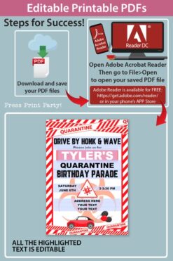quarantine birthday invitation lime red and white - Press Print Party!