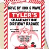 quarantine birthday invitation lime red and white - Press Print Party!