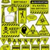 Lime Green Quarantine Birthday Photo Booth Props and Signs, Editable Birthday Yard Sign, Drive-by birthday, For Car or Photos, Party Decor, INSTANT DOWNLOAD