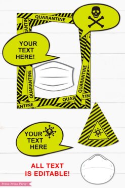 Lime Green Quarantine Birthday Photo Booth Props and Signs, Editable Birthday Yard Sign, Drive-by birthday, For Car or Photos, Party Decor, INSTANT DOWNLOAD