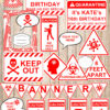 Red and white Quarantine Birthday Photo Booth Props and Signs, Editable Birthday Yard Sign, Drive-by birthday, For Car or Photos, Party Decor, INSTANT DOWNLOAD
