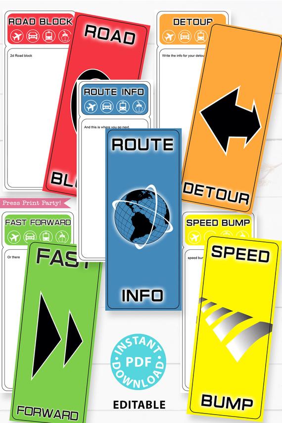 The Amazing Race Party Printable Invitation And Clue Cards Press Print Party