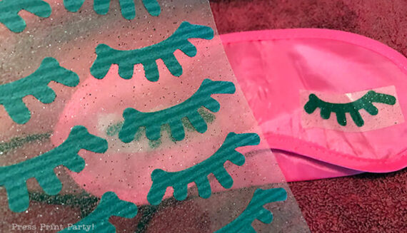 Cute Sleep Mask DIY with Eyelashes (FREE SVG) - Press Print Party!