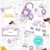 Create a magical tradition. Tooth Fairy printable set purple black tooth fairy for boys or girls with tooth fairy letter, receipt, door handle, first tooth certificate, tooth envelope, cash envelope, baby teeth chart, editable by Press Print Party!