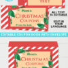 Christmas Coupon Book Printable Template, Gift Idea, Editable Blank Coupon Book, DIY Last Minute Gift Stocking Stuffer, INSTANT DOWNLOAD