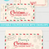 Christmas Coupon Book Printable Template, Gift Idea, Editable Blank Coupons, Last Minute Gift Stocking Stuffer, Vintage, INSTANT DOWNLOAD