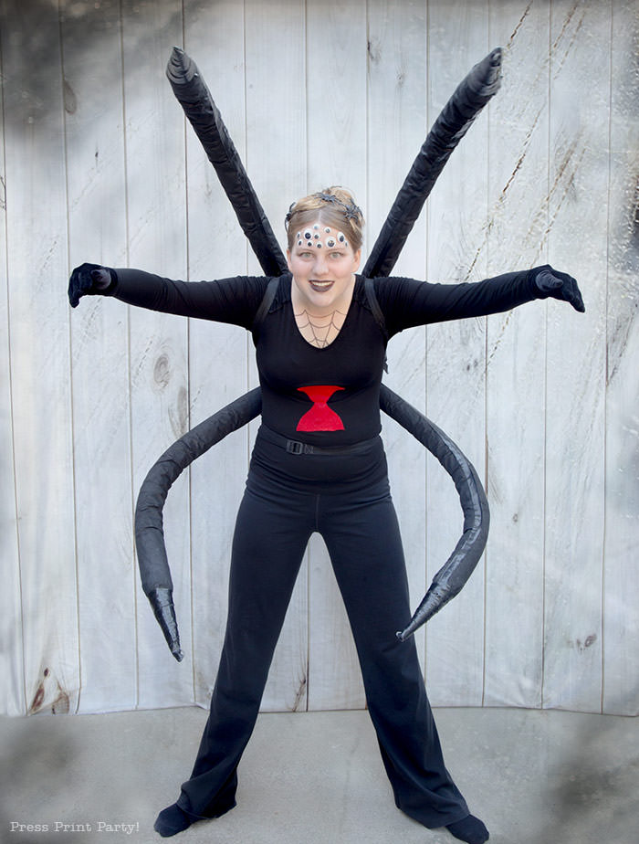 Spectacular Black Widow Spider Costume DIY - Press Print Party!