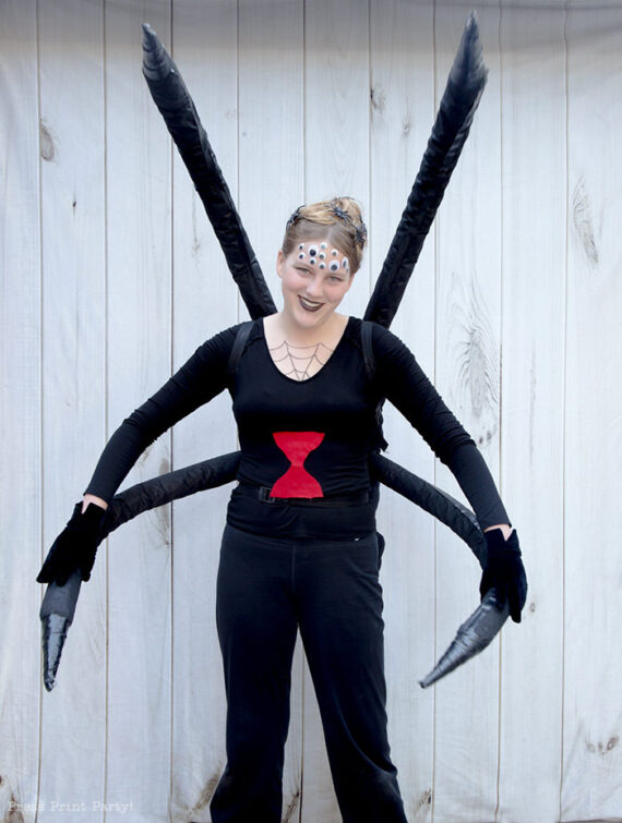 Spectacular Black Widow Spider Costume DIY Press Print Party!