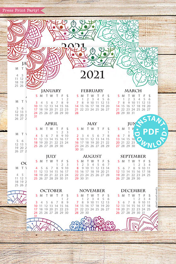 Featured image of post Yearly One Page Yearly Printable Calendar 2021 / ☼ printable calendar 2021 pdf: