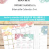 2021 Calendar Printable Template Set, Mandala Watercolor, Bullet Journal Printable, Binder, Monthly Calendar Daily Routine, INSTANT DOWNLOAD