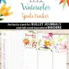 2021-2022 Goal Planner Templates, Daily Routine, Habit Tracker Printable, Watercolor Designs, Bullet Journal Daily Tracker INSTANT DOWNLOAD press print party