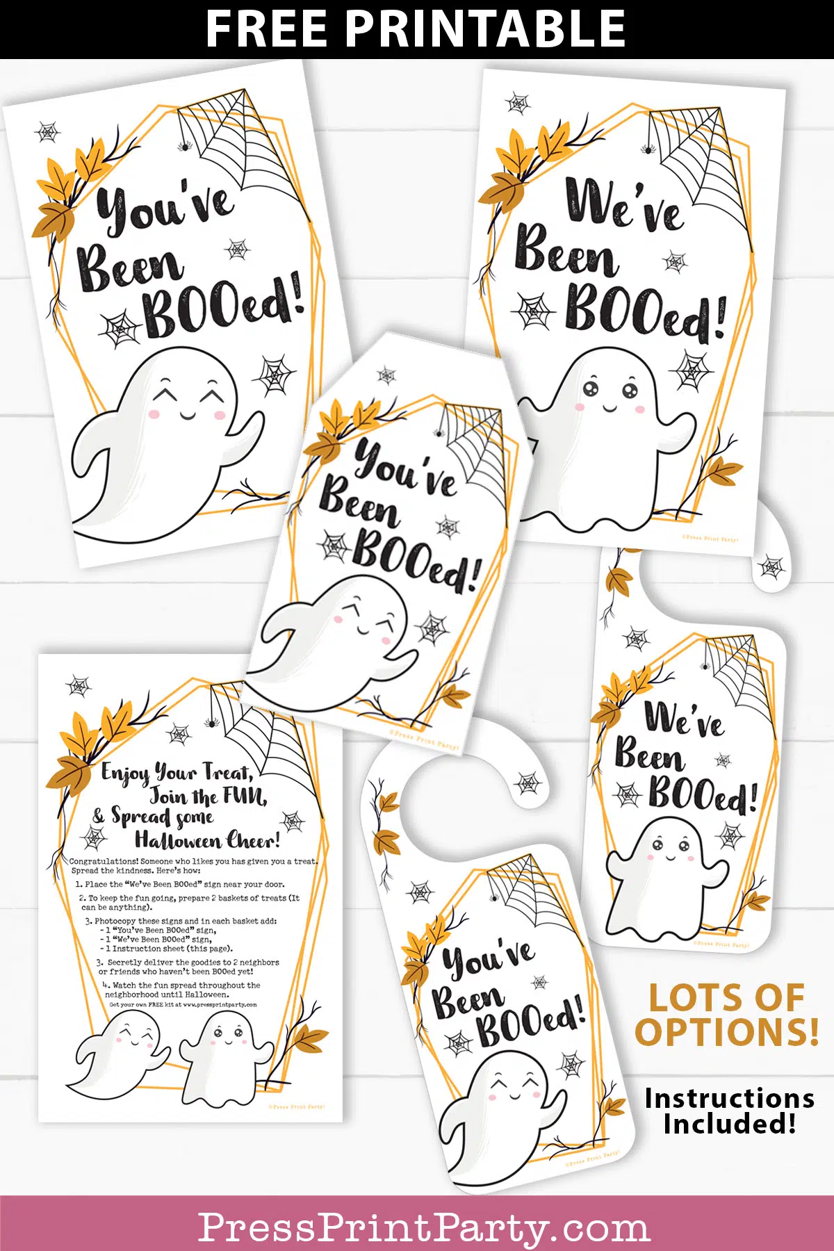 You've been booed sign and We've been booed sign halloween game with instructions Press Print Party!