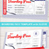 Cruise Boarding Pass Template pdf w. Holder Editable Text Printable, Vacation Surprise Cruise Gift Voucher Ticket, Red & Blue, INSTANT DOWNLOAD