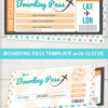 Boarding Pass Template pdf w. Holder Editable Text Printable, Vacation Surprise Trip Gift Voucher Flight Airline Ticket, Gold, INSTANT DOWNLOAD