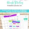 2021 Printable Calendar Template Set, Brush Strokes, Bullet Journal Printable, Inserts, Monthly Calendar Daily Routine, INSTANT DOWNLOAD