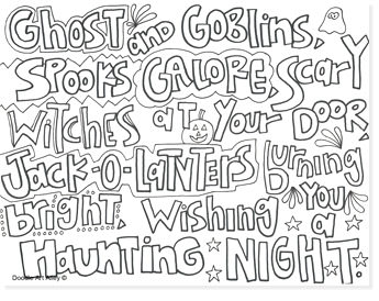 free halloween printable coloring sheets - website roundup - lettering coloring pages