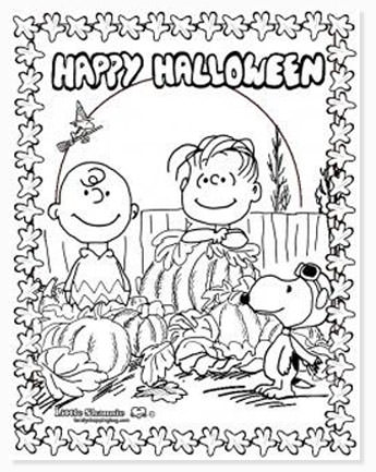 free halloween printable coloring sheets - website roundup - charlie brown happy halloween