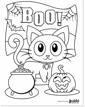 free halloween printable coloring sheets - website roundup - cute cat coloring page