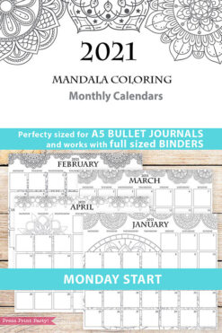 4 Exclusive Printable Calendars For Bullet Journals Press Print Party