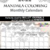 MONDAY Start 2021-2022 Monthly Calendar Printable, Monthly Planner Template, Mandala Coloring Pages, Bullet Journal, INSTANT DOWNLOAD press print party