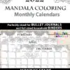 MONDAY Start 2021-2022 Monthly Calendar Printable, Monthly Planner Template, Mandala Coloring Pages, Bullet Journal, INSTANT DOWNLOAD press print party