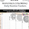 2021-2022 Daily Routine Printables, Habit Tracker Printable, Mandala Coloring, Bullet Journal, Daily Tracker Goal Planner, INSTANT DOWNLOAD press print party