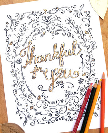 Thanksful for you coloring page