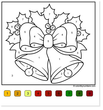 free printable color by number christmas coloring pages