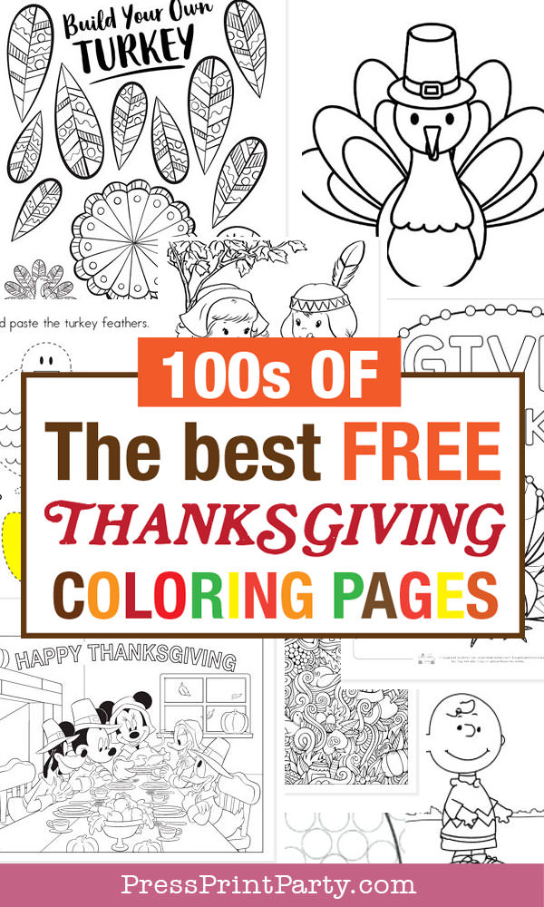 100s of the best free thanksgiving coloring pages Press Print Party