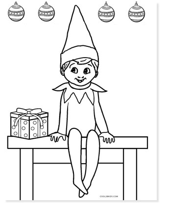 printable elf on shelf coloring pages