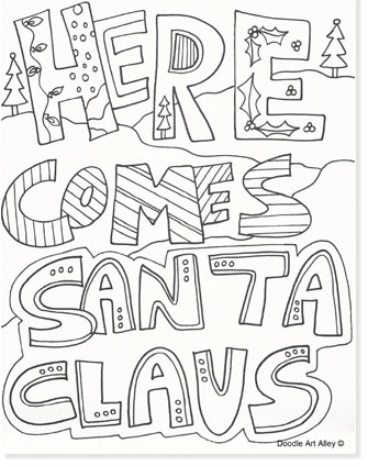 here comes santa claus coloring page