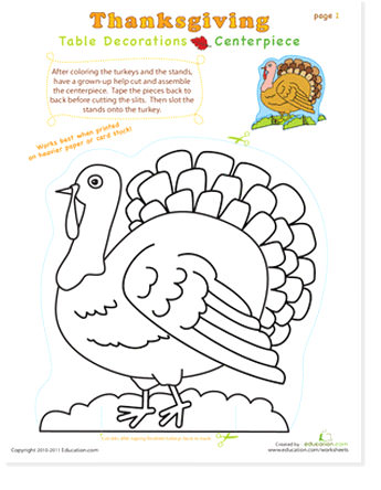 turkey activity page and coloring thanksgiving