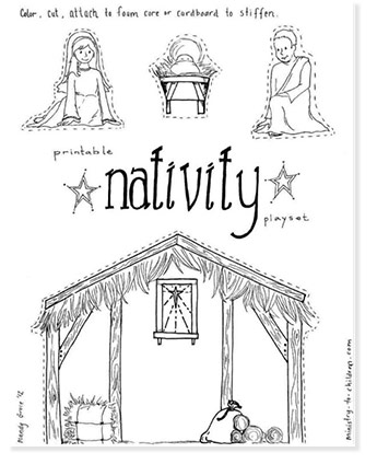 nativity playset printable game for christmas